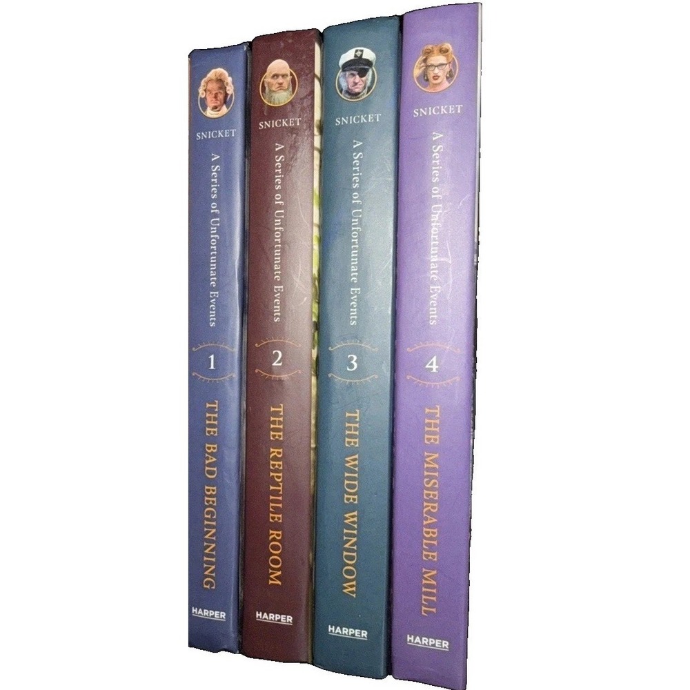 A Series of Unfortunate Events by Lemony Snicket 1-4 Hardcover Books